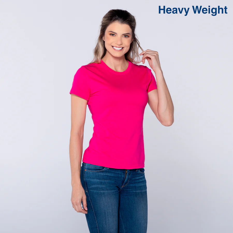Women's Heavy Weight Crew Neck Short Sleeve Silhouette T-Shirt