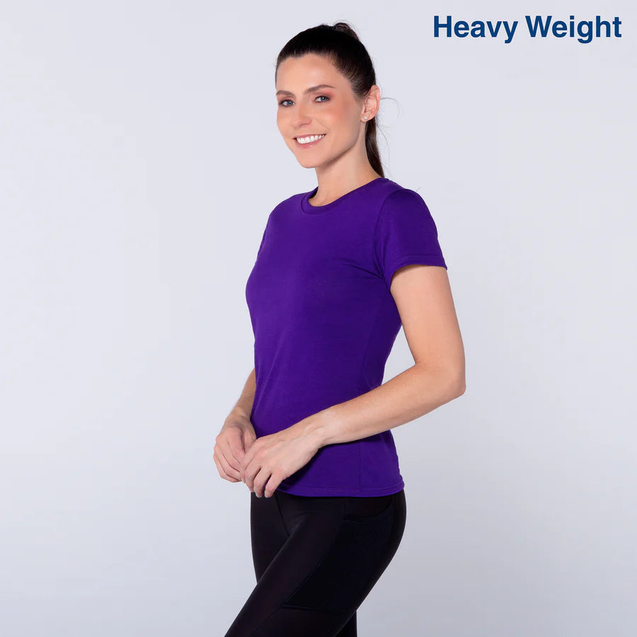 Women's Heavy Weight Crew Neck Short Sleeve Silhouette T-Shirt