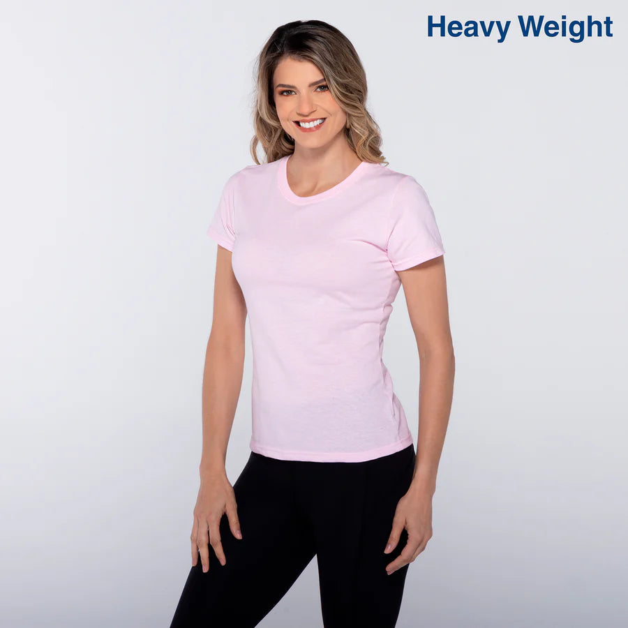 Women's Heavy Weight Crew Neck Short Sleeve Silhouette T-Shirt