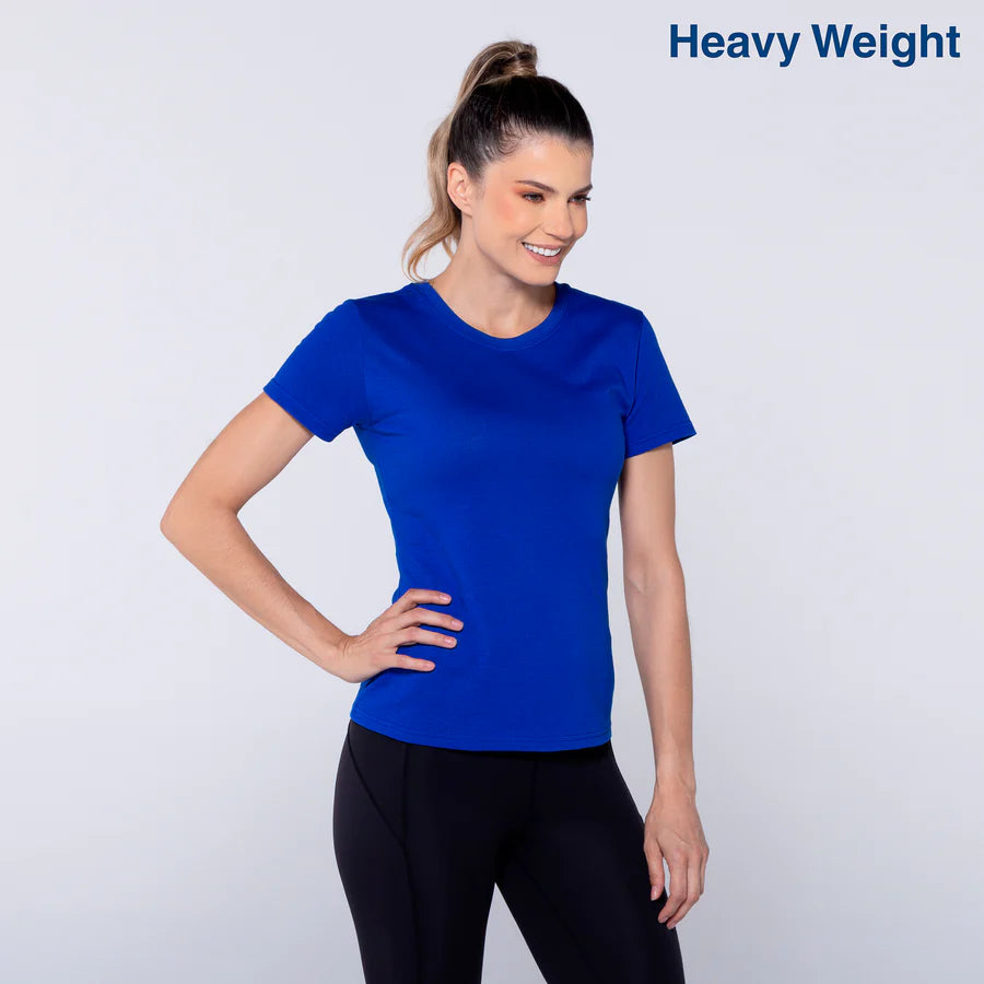 Women's Heavy Weight Crew Neck Short Sleeve Silhouette T-Shirt