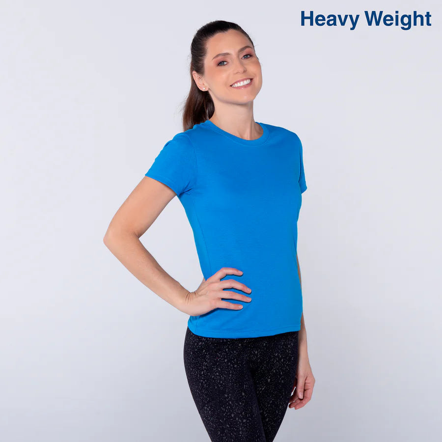 Women's Heavy Weight Crew Neck Short Sleeve Silhouette T-Shirt