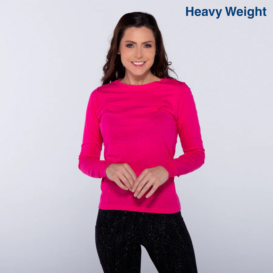 Women's Heavy Weight Crew Neck Long Sleeve Silhouette T-Shirt