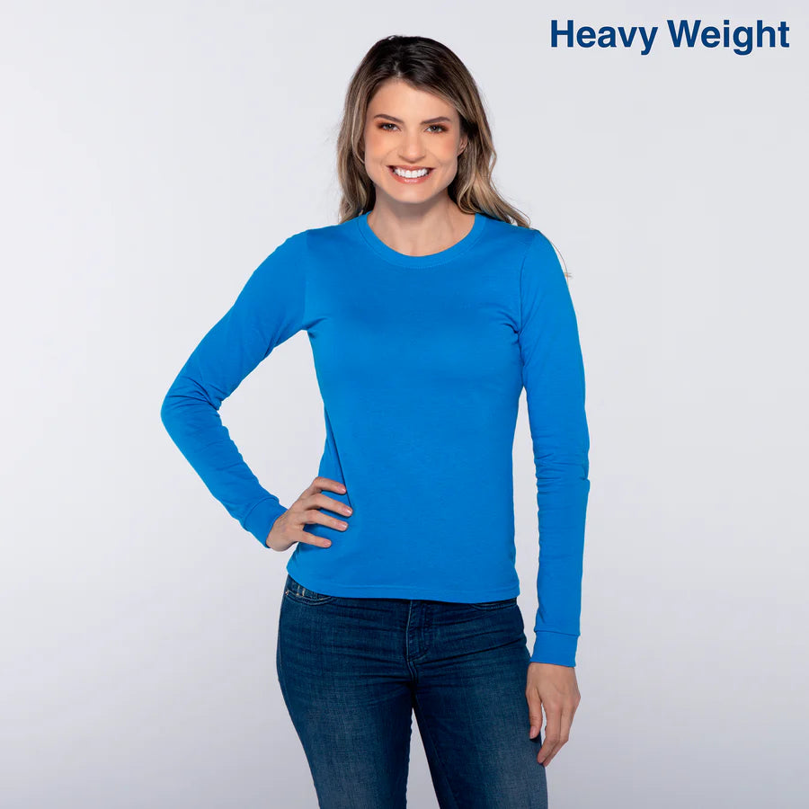 Women's Heavy Weight Crew Neck Long Sleeve Silhouette T-Shirt
