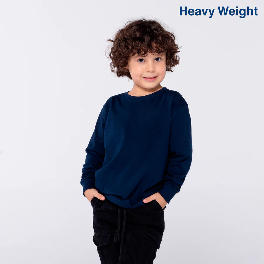 Kid’s Heavy Weight Crew Neck Long Sleeve T Shirt
