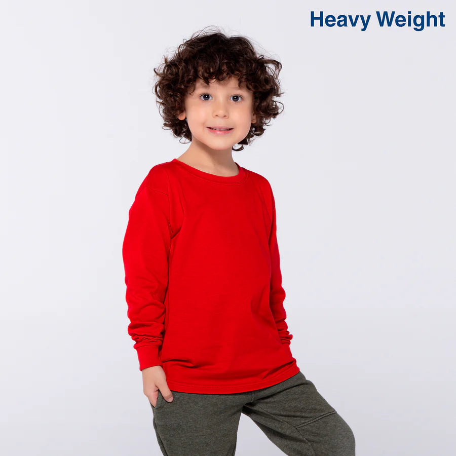 Kid’s Heavy Weight Crew Neck Long Sleeve T Shirt