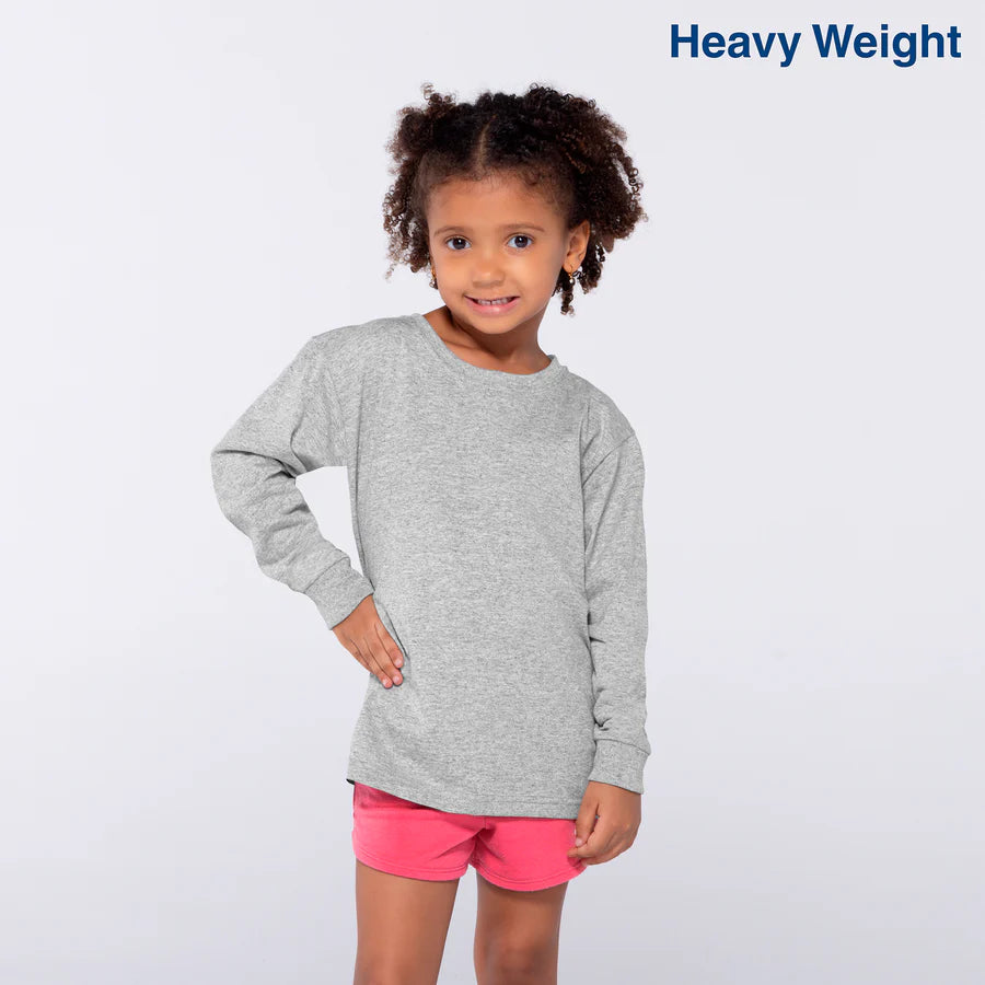 Kid’s Heavy Weight Crew Neck Long Sleeve T Shirt