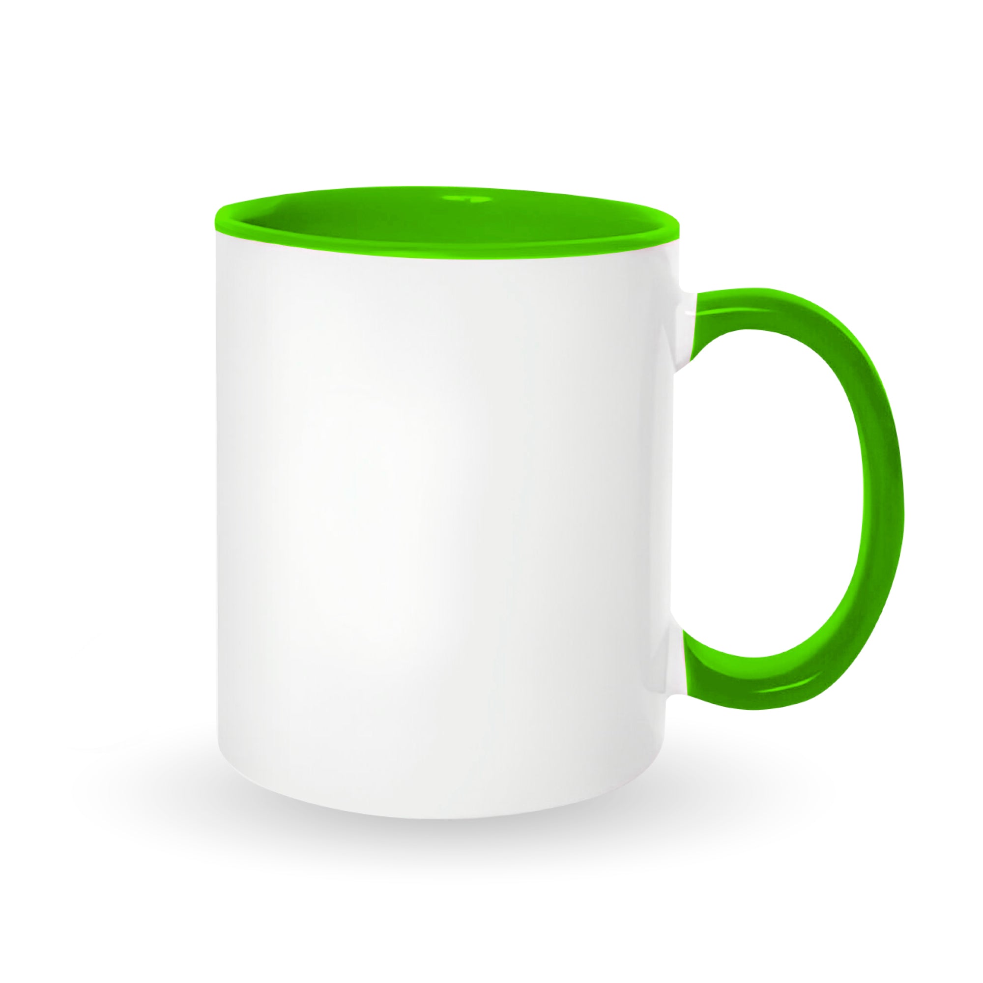 Light green mugs inside and on handles for sublimation 11 oz (Unit, box of 12 and 36 units)