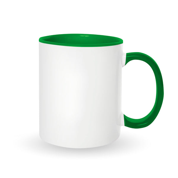 Dark green mugs inside and on handles for sublimation 11 oz (box of 12 and 36 units)