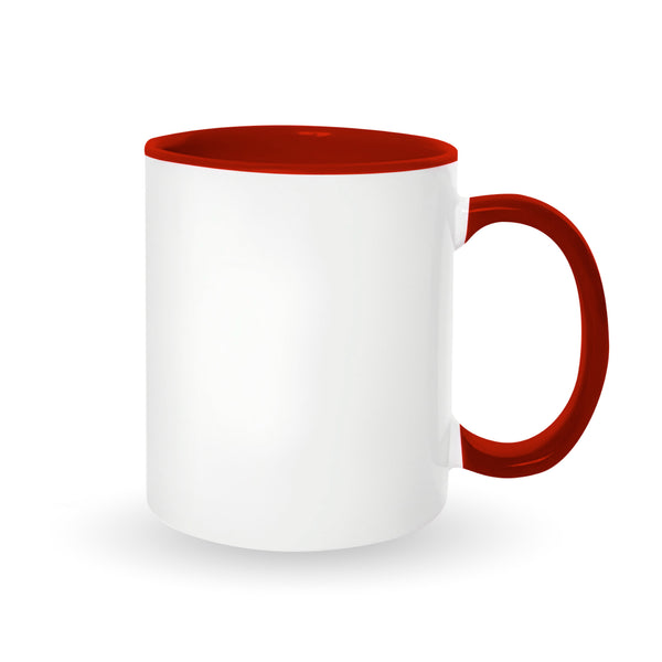 Red velvet mugs inside and on handles for sublimation 11 oz (box of 12 and 36 units)