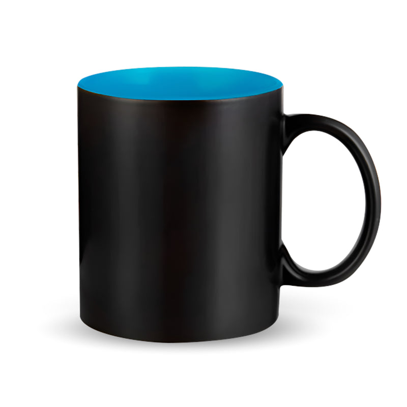 Black magic mugs light-blue-color inside for sublimation 11 oz (box of 12 and 36 units)