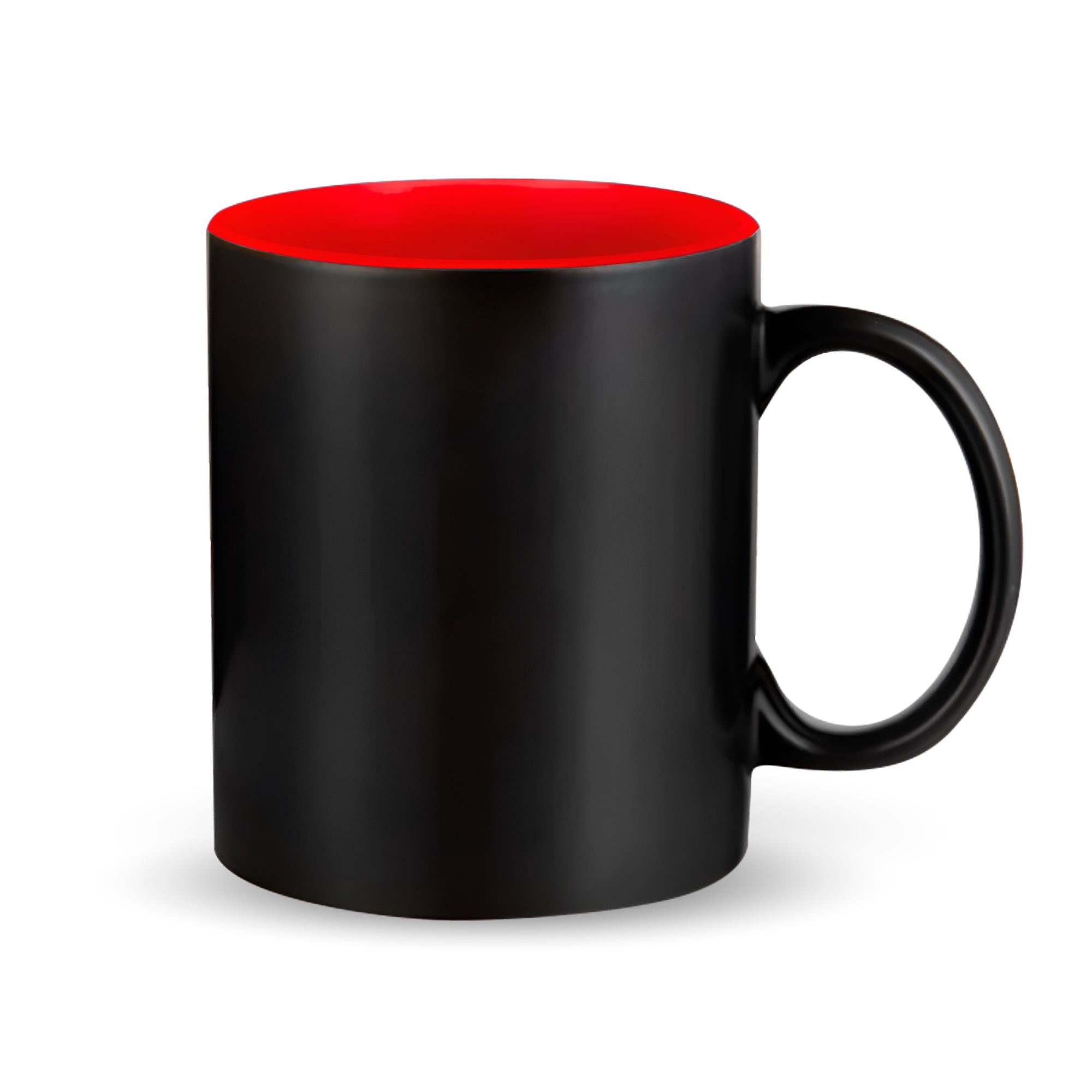 Black magic mugs red-color inside for sublimation 11 oz (box of 12 and 36 units)