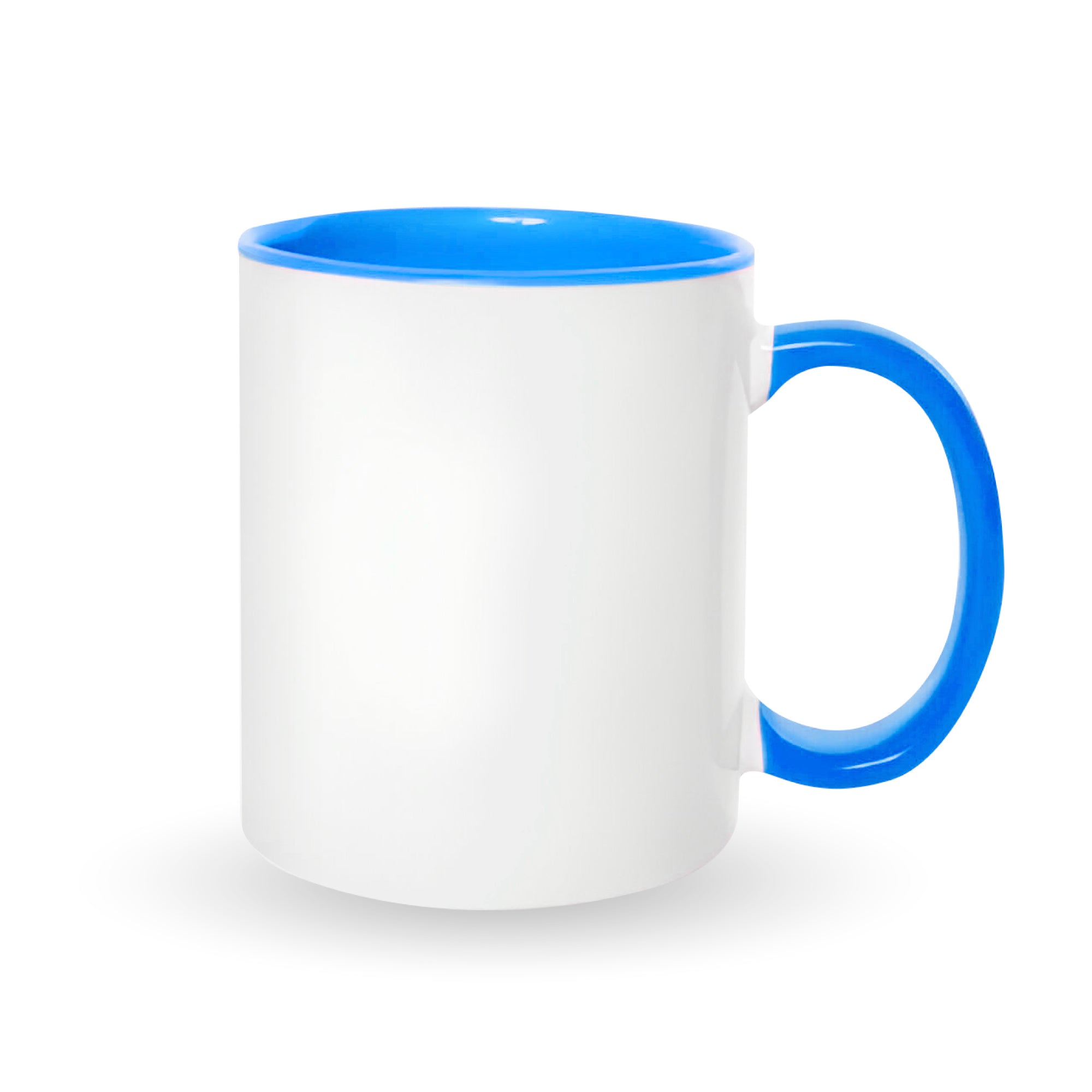 Light blue mugs inside and on handles for sublimation 11 oz (box of 12 and 36 units)