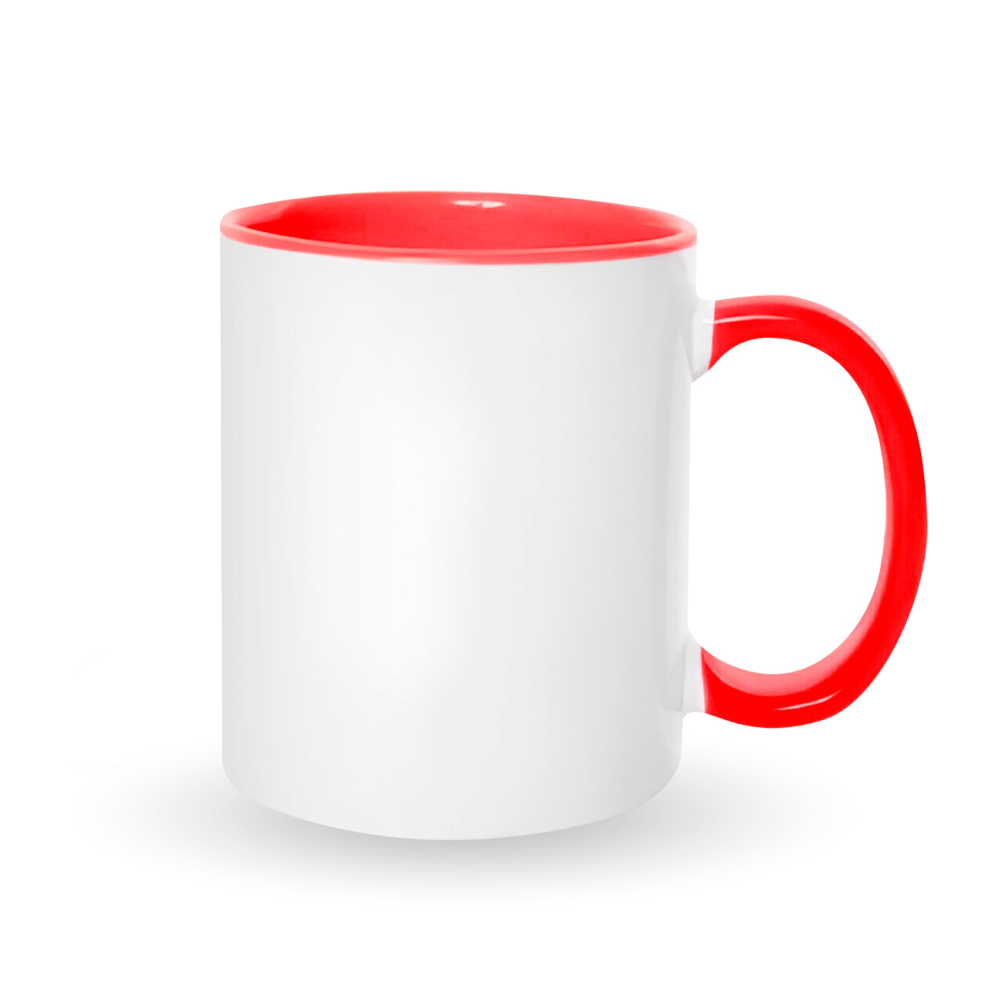 Red mugs inside and on handles for sublimation 11 oz (box of 12 and 36 units)