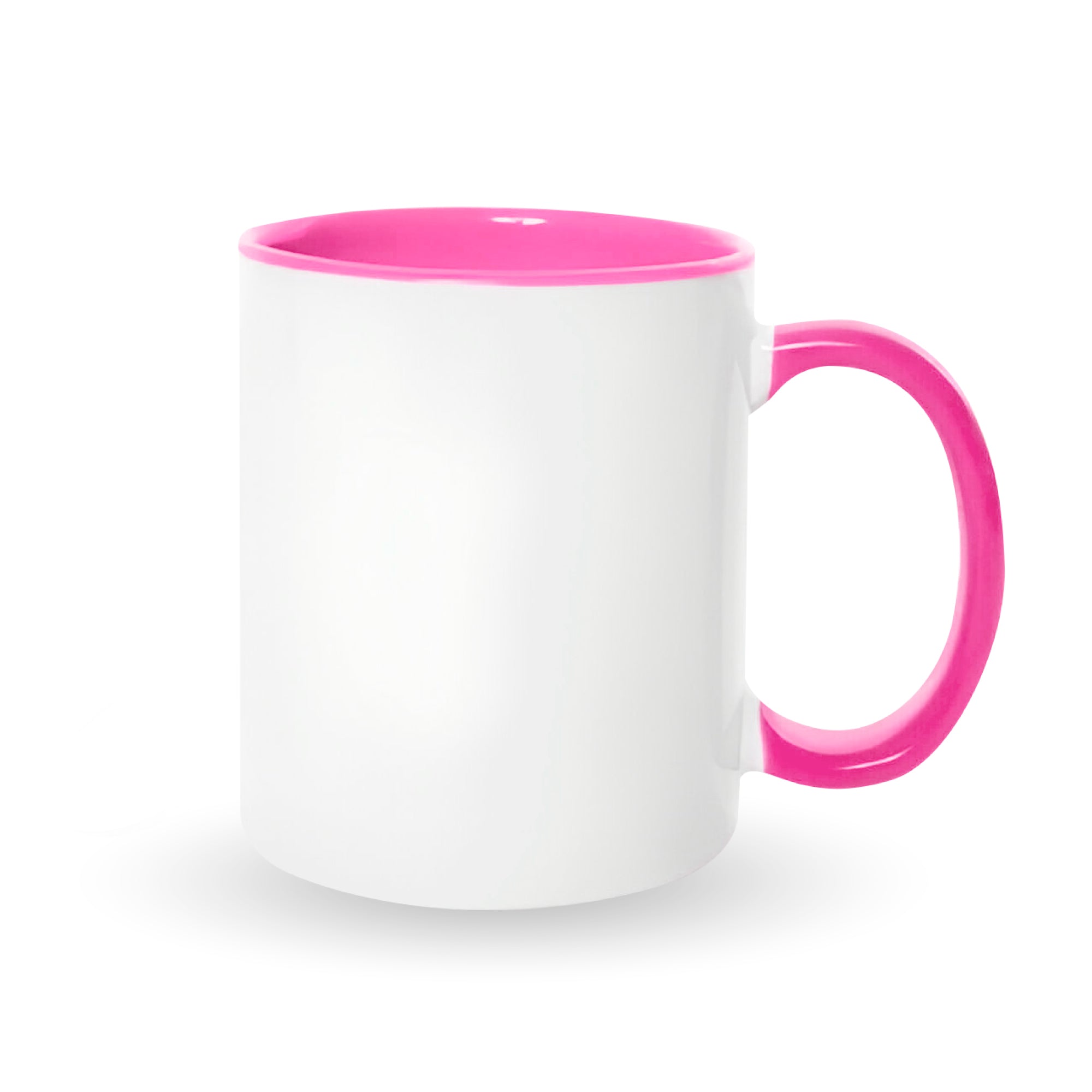 Pink mugs inside and on handles for sublimation 11 oz (box of 12 and 36 units)