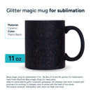 Glitter Black magic mug for sublimation 11 oz - By Box of 36