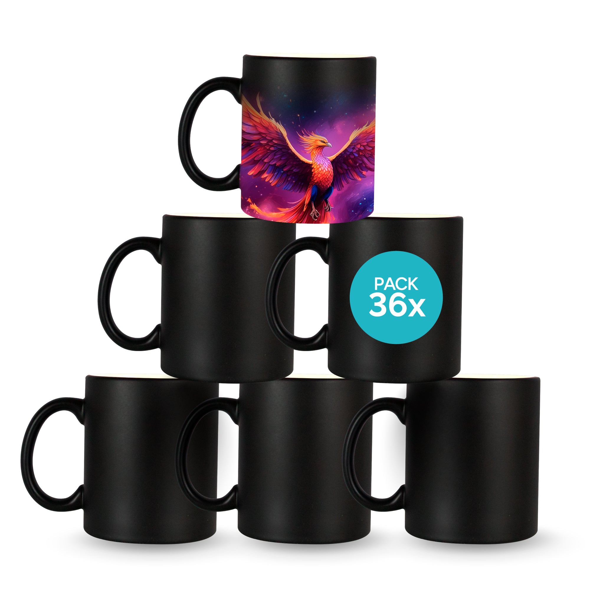 Black magic mug for sublimation 11 oz - By Box of 12 and 36