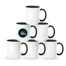 Black mugs inside and on handles for sublimation 11 oz