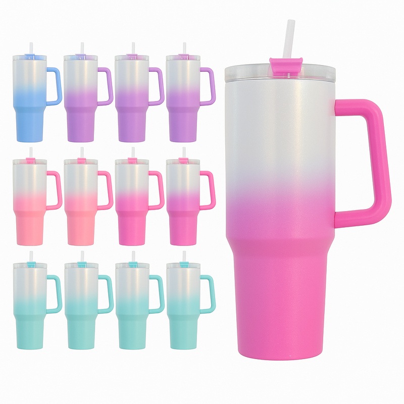40 oz Sublimation Mug Tumbler with Removable Handle – Double Wall Stai
