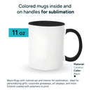 Black mug for sublimation w/white window 11 oz