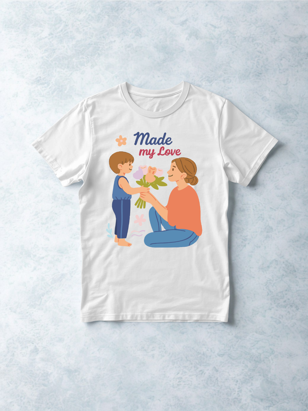 Printed DTF Sheets by Yards - Mom and son