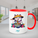 Red mugs inside and on handles for sublimation 11 oz