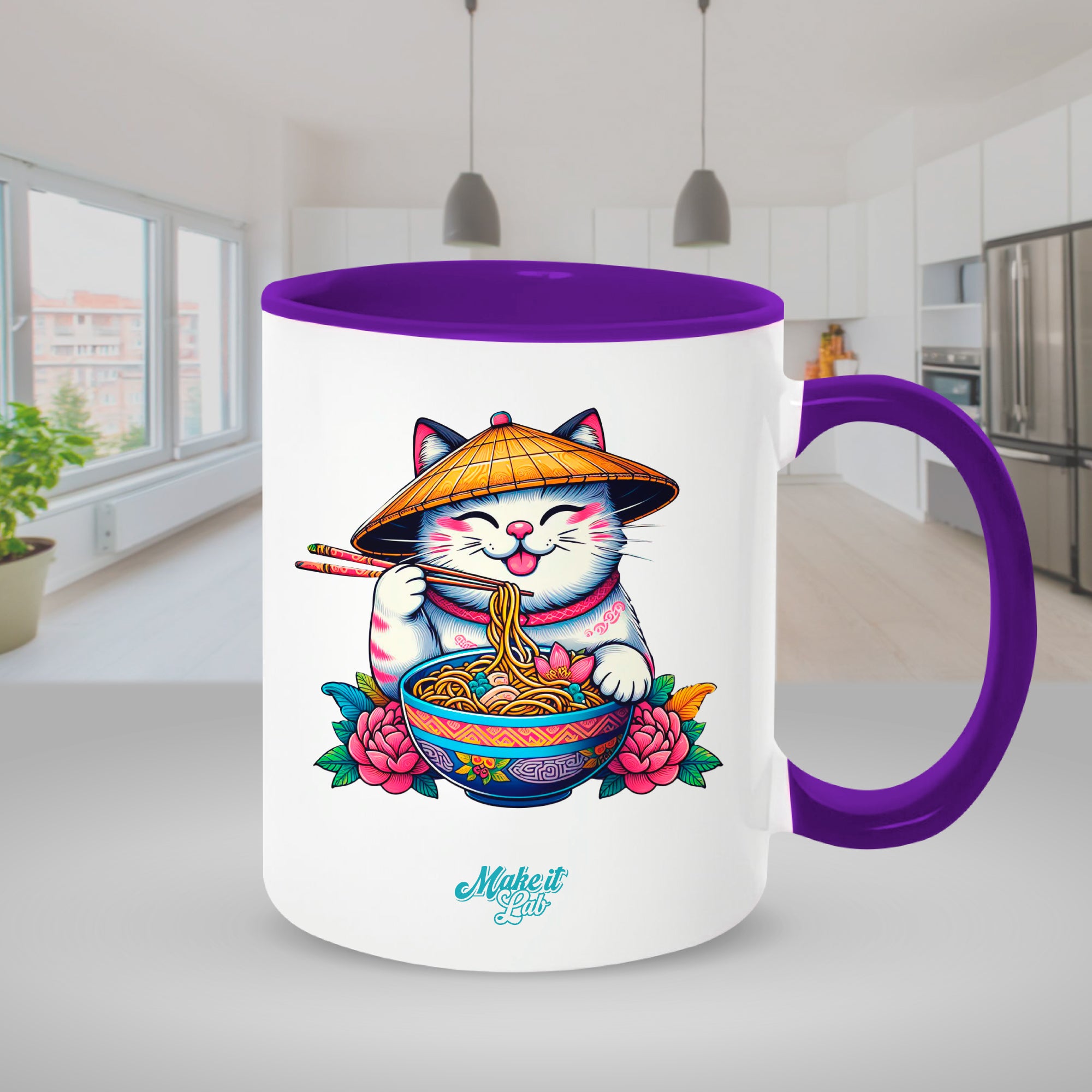 Purple mugs inside and on handles for sublimation 11 oz (box of 12 and 36 units)