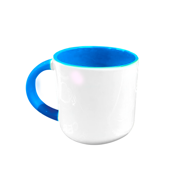 White cup 13 oz cobalt blue round base