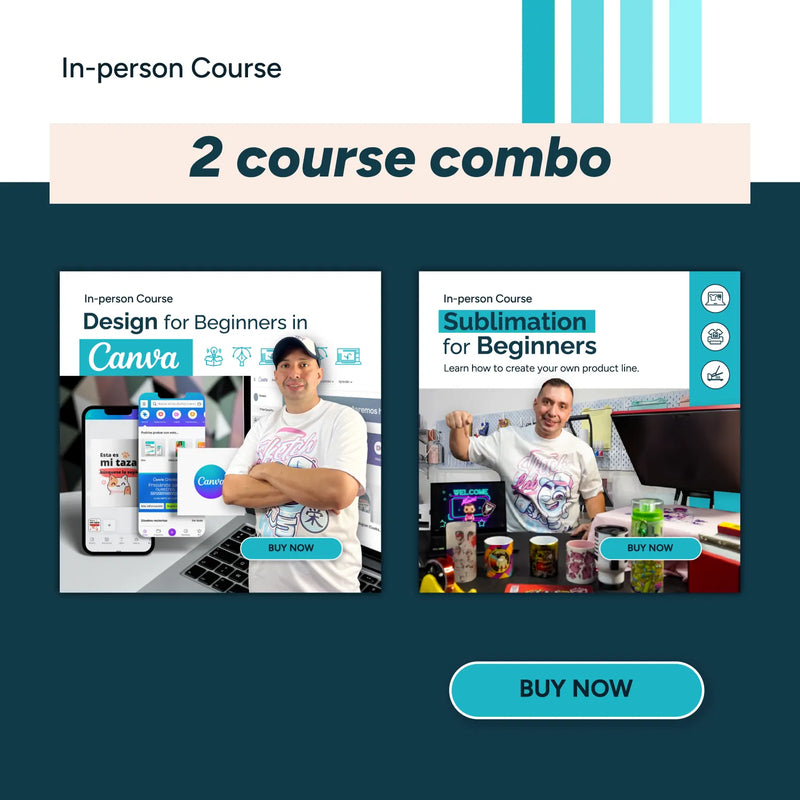 Combo de Cursos de Diseño en CANVA y  Curso de sublimación