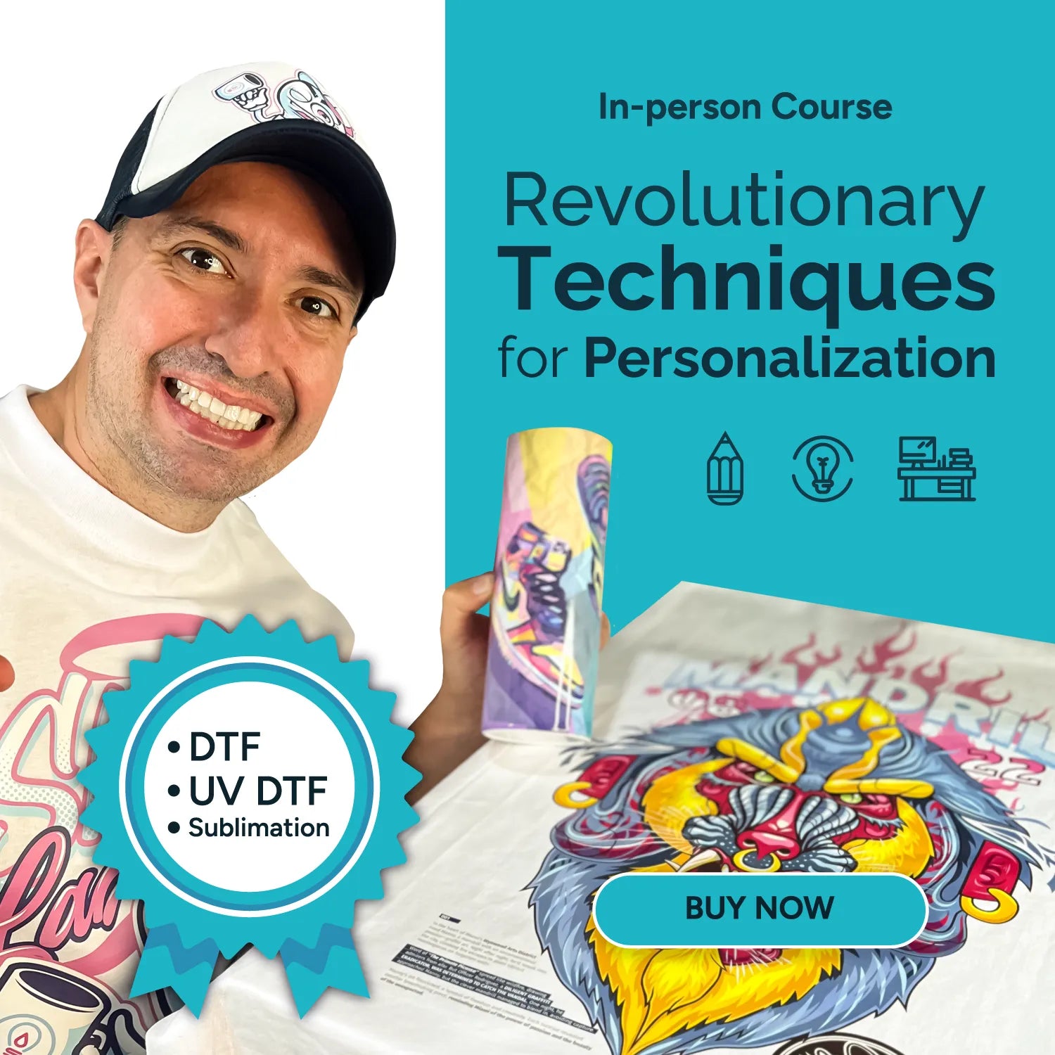 Curso de Personalización con Técnicas Revolucionarias - Sublimación - DTF - UV DTF y Vinilo | 05/09/ 2026