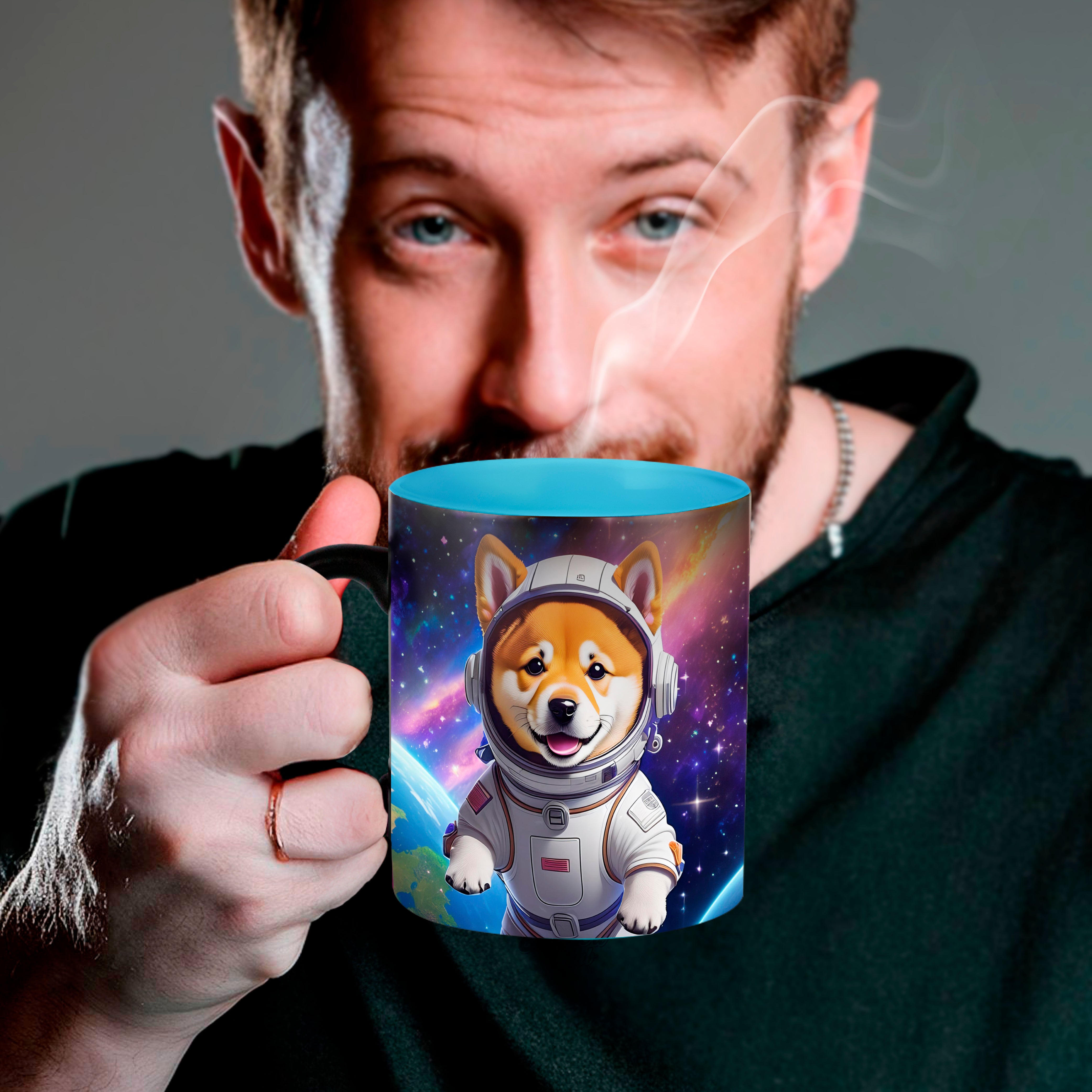 Black magic mugs color inside for sublimation 11 oz