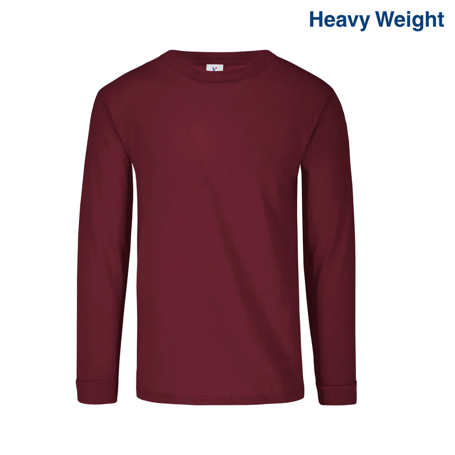 Adult Unisex Heavy Weight Crew Neck Long Sleeve T Shirt