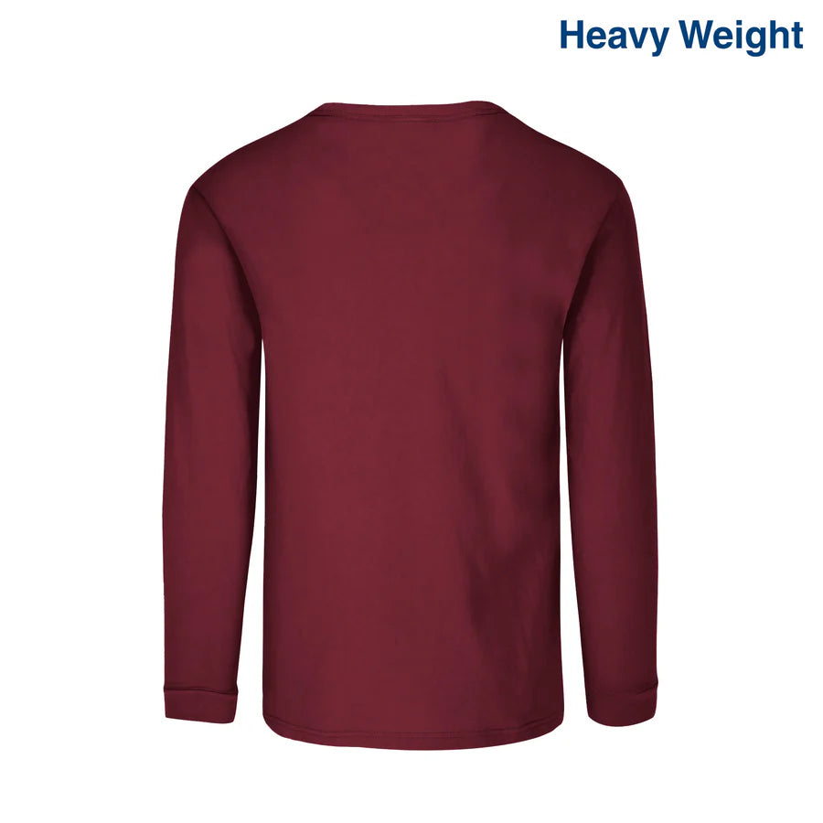 Adult Unisex Heavy Weight Crew Neck Long Sleeve T Shirt