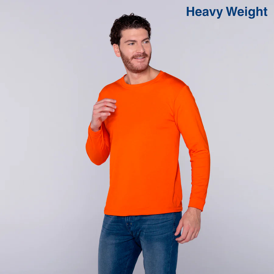Adult Unisex Heavy Weight Crew Neck Long Sleeve T Shirt