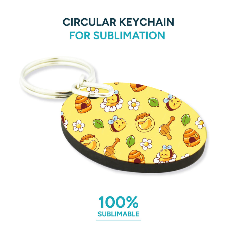 Circular sublimate keychain (Pack of 6,12,36)