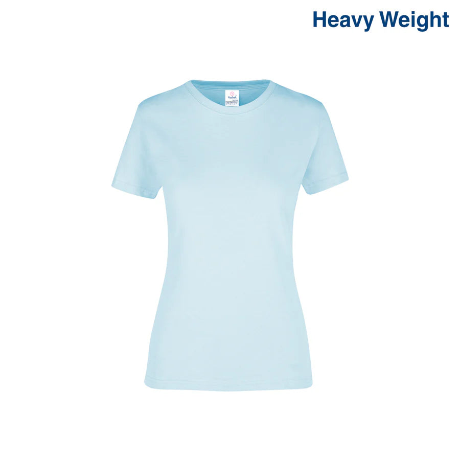 Women's Heavy Weight Crew Neck Short Sleeve Silhouette T-Shirt