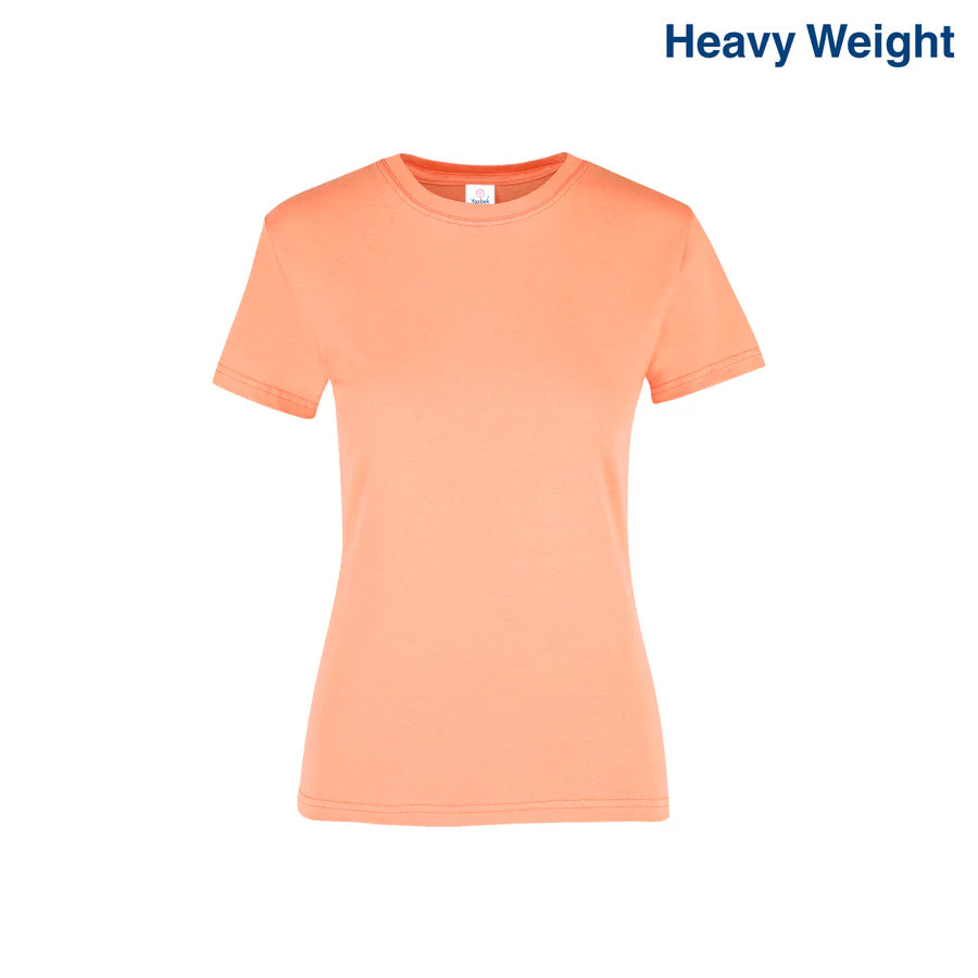 Women's Heavy Weight Crew Neck Short Sleeve Silhouette T-Shirt
