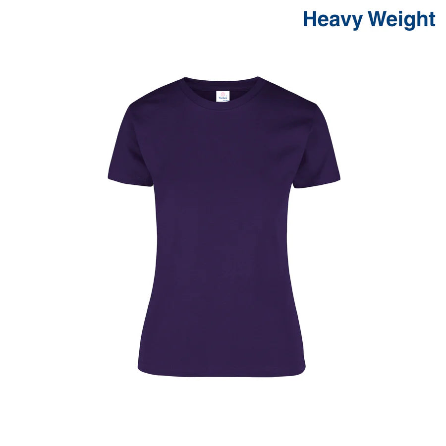 Women's Heavy Weight Crew Neck Short Sleeve Silhouette T-Shirt