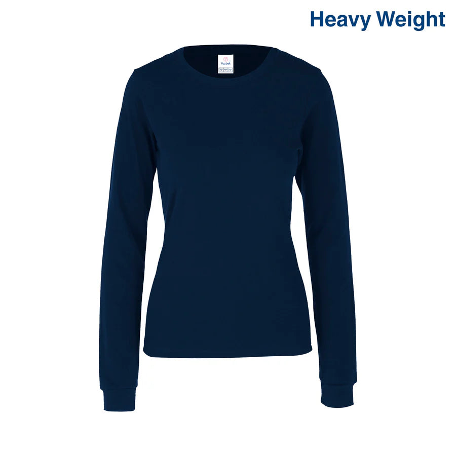 Women's Heavy Weight Crew Neck Long Sleeve Silhouette T-Shirt