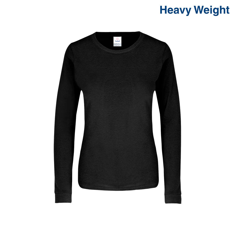 Women's Heavy Weight Crew Neck Long Sleeve Silhouette T-Shirt