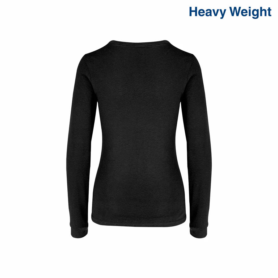 Women's Heavy Weight Crew Neck Long Sleeve Silhouette T-Shirt