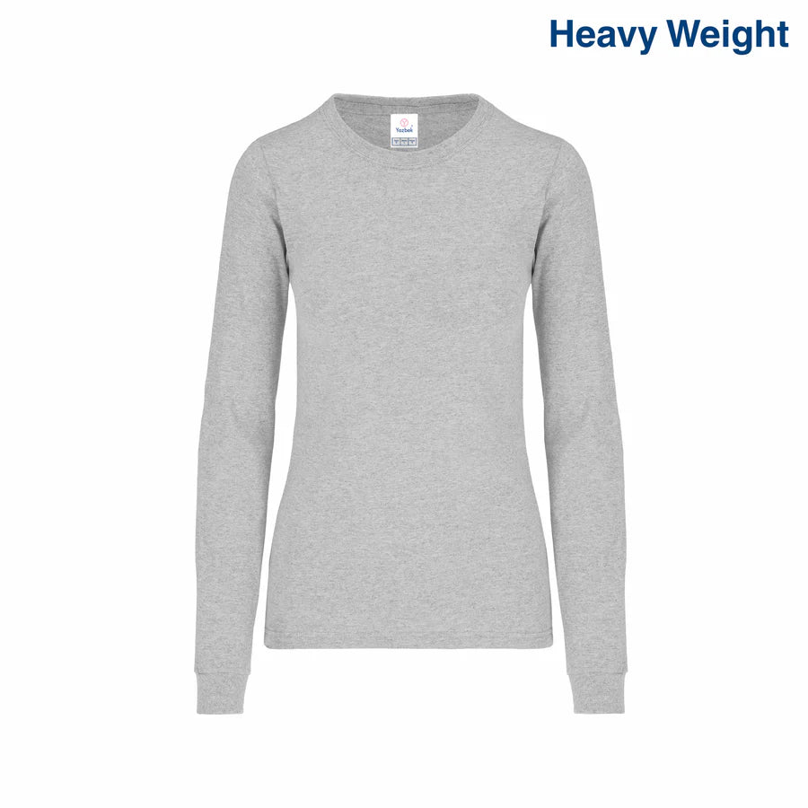 Women's Heavy Weight Crew Neck Long Sleeve Silhouette T-Shirt