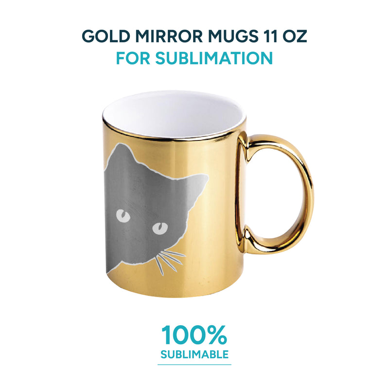 Garage Sale Gold mirror mugs for sublimation 11 oz (box of 12 and 36 units)