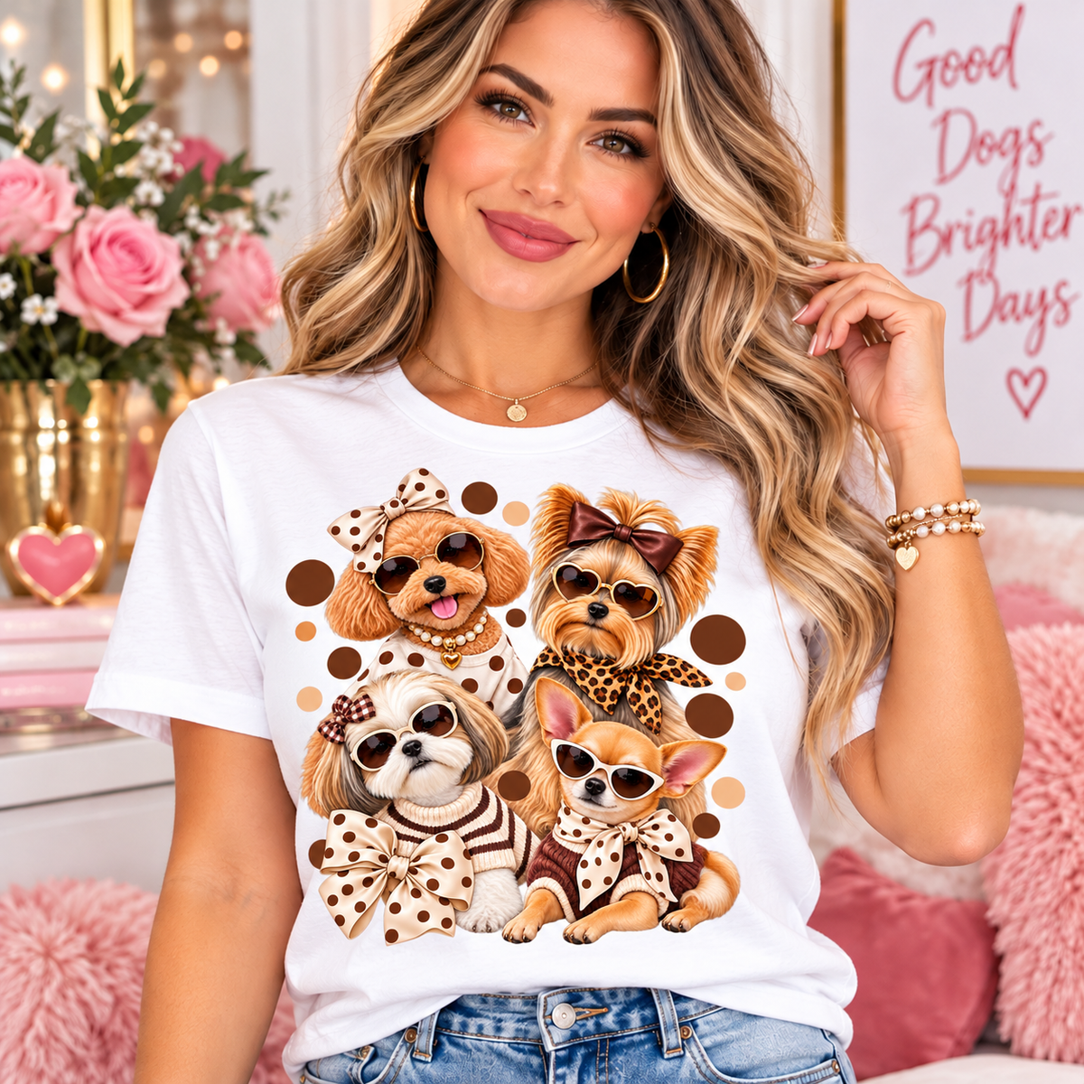 Printed DTF Sheets by Yards  - Cute Fashion Dogs, Coquette & Parisian Chic Designs
