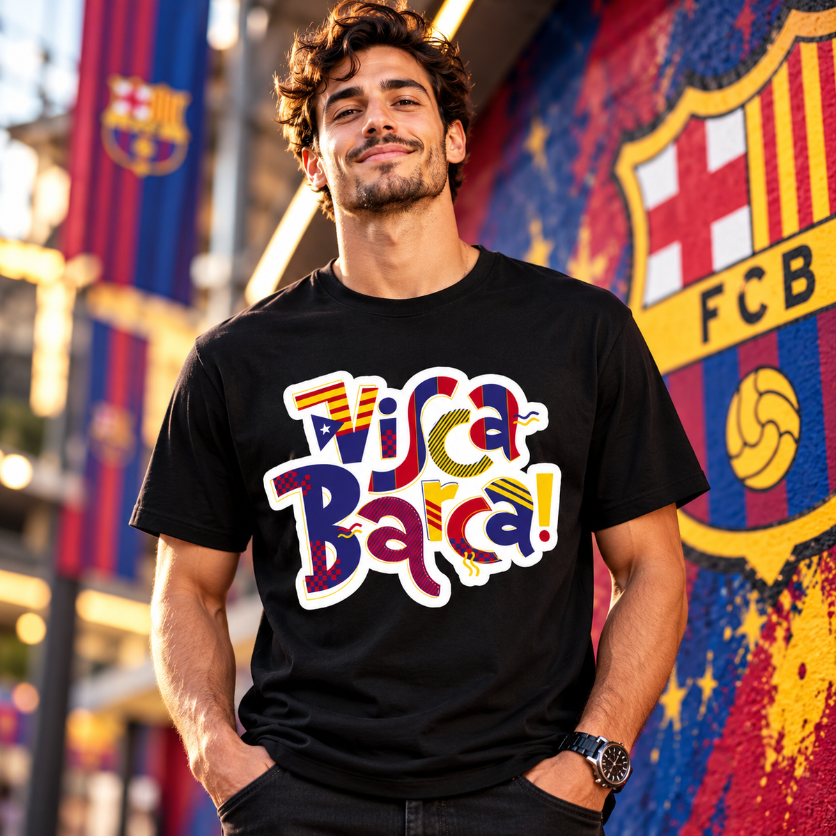 Printed DTF Sheets by Yards - Barcelona Soccer Spirit Designs