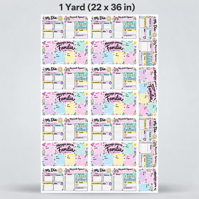 Sublimation Sheets Printed By Yards -  Cute Daily Planner & Family Notes