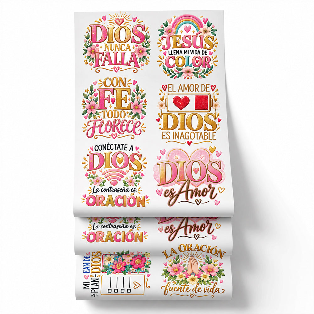 Printed DTF Sheets by Yards - God & Jesus Inspirational Quotes, Floral Designs