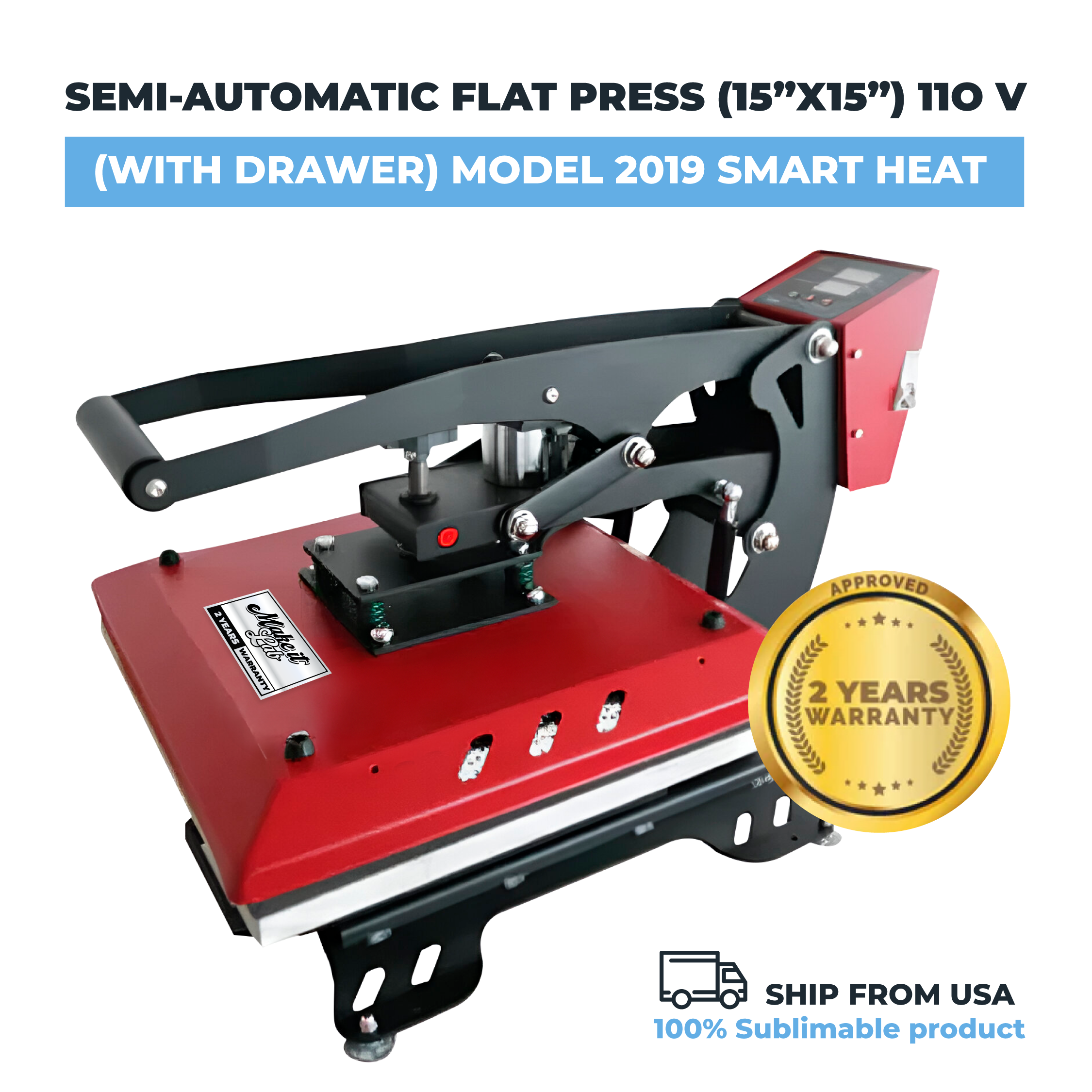 Make it Lab Auto Open Heat Press Machine 15" × 15" – 110V