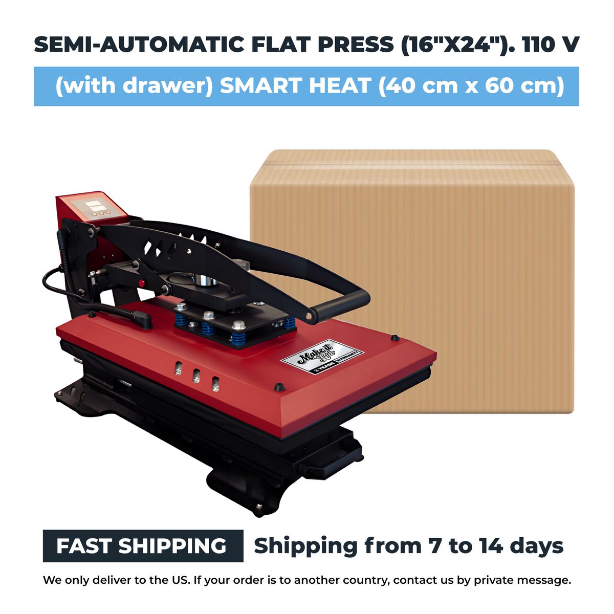 Premium Semi Auto Heat Press Machine 16" x 24"