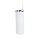 Skinny Tumbler Double Wall Bottle With Lid and metalic straw 20 Oz. (Unit and Box of 6,12,36)