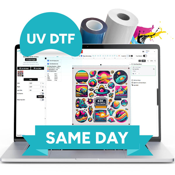 Same Day Printing | UV DTF Make It Gang Sheet Builder